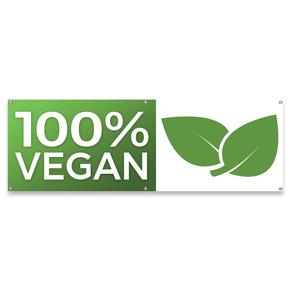 Signmission 100% Vegan Banner Concession Stand Food Truck Single Sided B-72-30005 - main